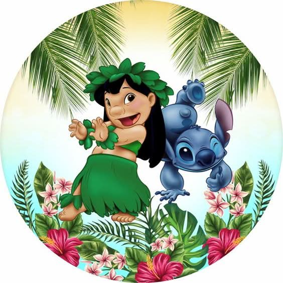 Imagine comestibila, vafa sau icing, format A4, Lilo and Stitch - Nati Shop