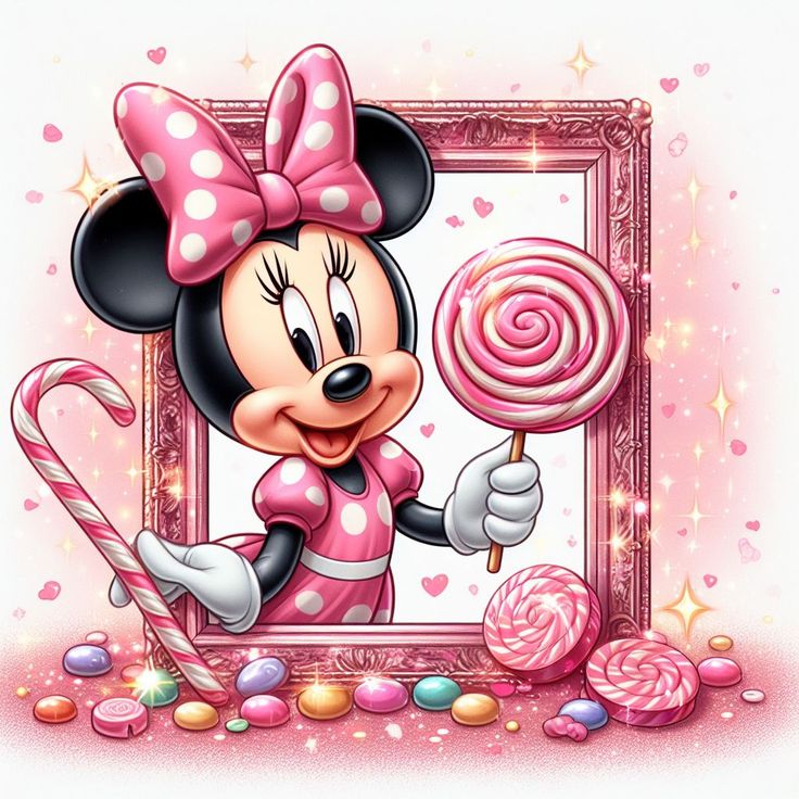 Imagine comestibila, vafa sau icing, format A4, Minnie Mouse - Nati Shop
