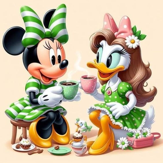 Imagine comestibila, vafa sau icing, format A4, Minnie Mouse si Daisy Duck - Nati Shop