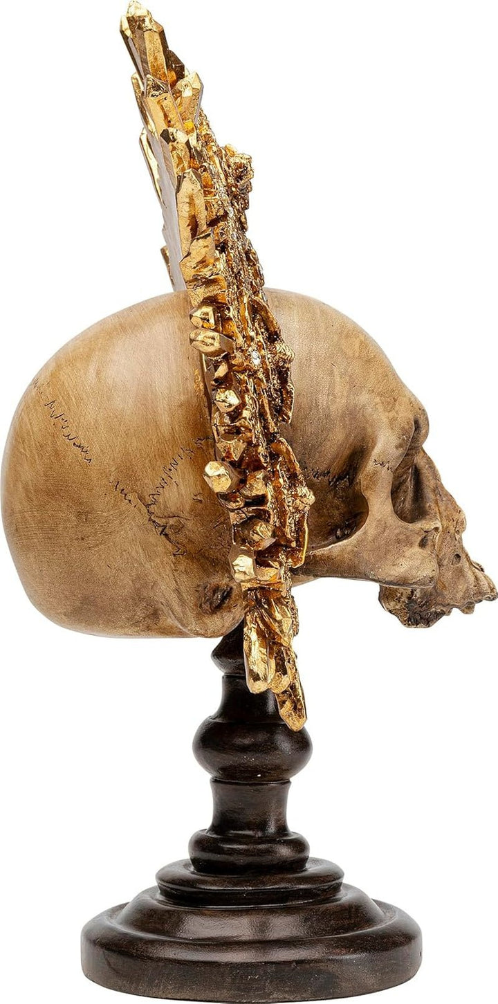 Kare Design obiect decorativ King Skull, maro, sculptură, motiv craniu, craniu decorativ, pictat manual, lucrat manual, unic, 42x34x20 cm (h/w/d) Statuete si sculpturi Naty Shop