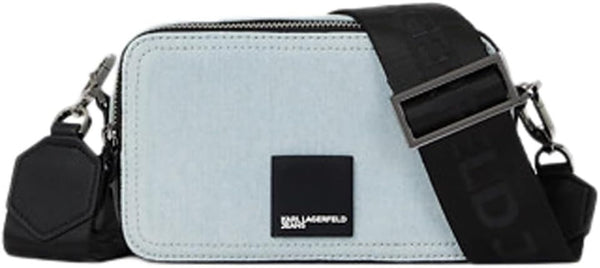 Karl Lagerfeld Jeans Women's Box Logo Camera Bag Cross Body, Albastru deschis Genti Femei Naty Shop Titlu implicit