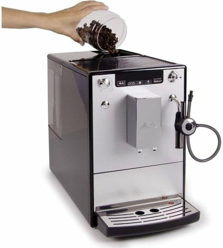 Melitta Solo & Perfect Milk - Mașină de cafea complet automată cu sistem de lapte, mașină de cappuccino pentru, de exemplu, cafea sau cappuccino, argintiu Espressoare Besuche den Melitta-Store argint Mașină de cafea complet automată