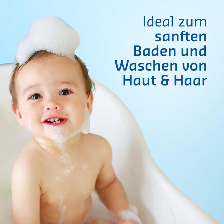 PENATEN Ultra Sensitive Bath & Shampoo (400 ml), baie și șampon pentru bebeluși deosebit de blând pentru pielea foarte sensibilă a bebelușilor predispuși la neurodermatită, gel de duș și șampon de păr fără parfum și coloranți Copii - Baie si Skincare Naty Shop
