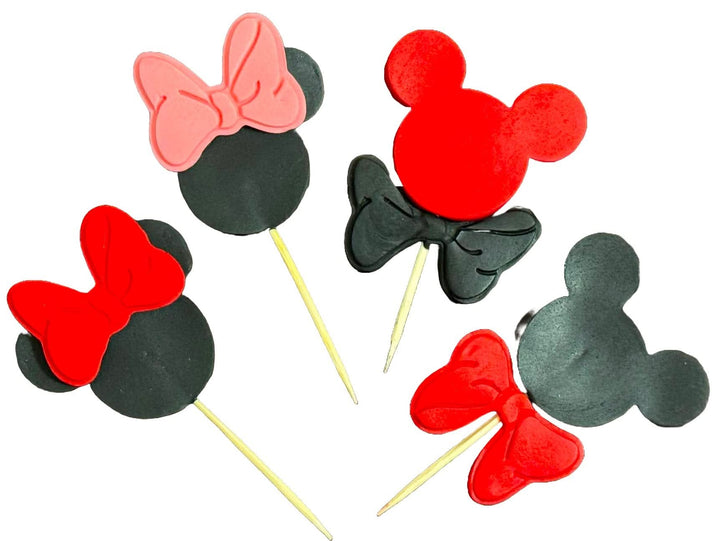 Set 4 decoratiuni comestibile din zahar, Mickey&Minnie - Nati Shop