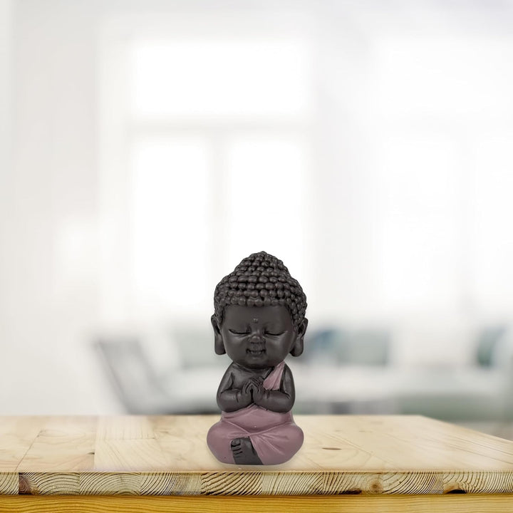 Statuetă Baby Buddha Pink Toge - Figurină inspirată și veselă - Talisman pozitiv Concentrare - Idee de cadou drăguț și spiritual - H 7 cm - Zen'Light Statuete si sculpturi Naty Shop
