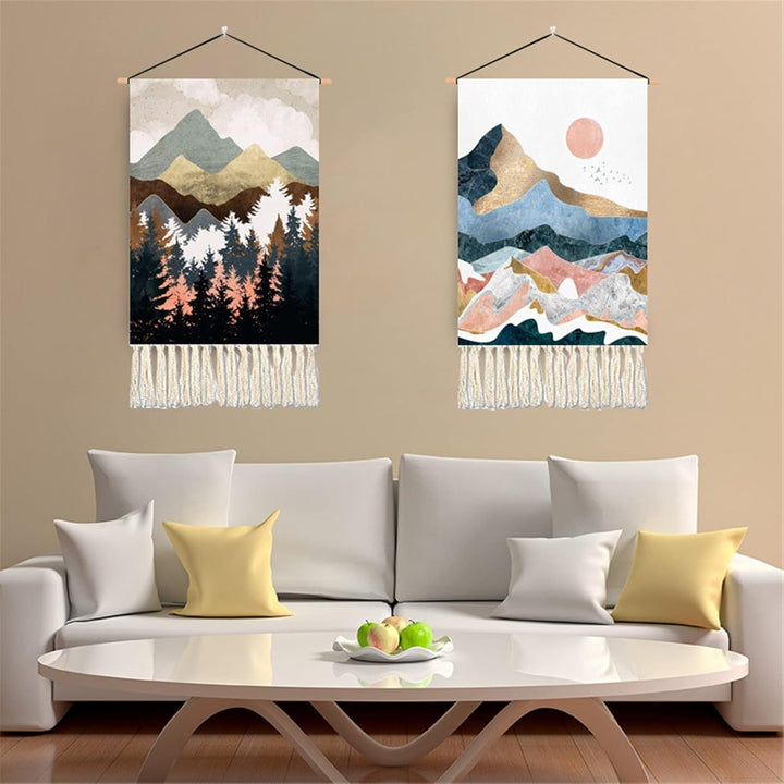 Tapiserie bucati tesuta munti paduri soare luna Casa - Accesorii si Decoratiuni Naty Shop Peisaj A