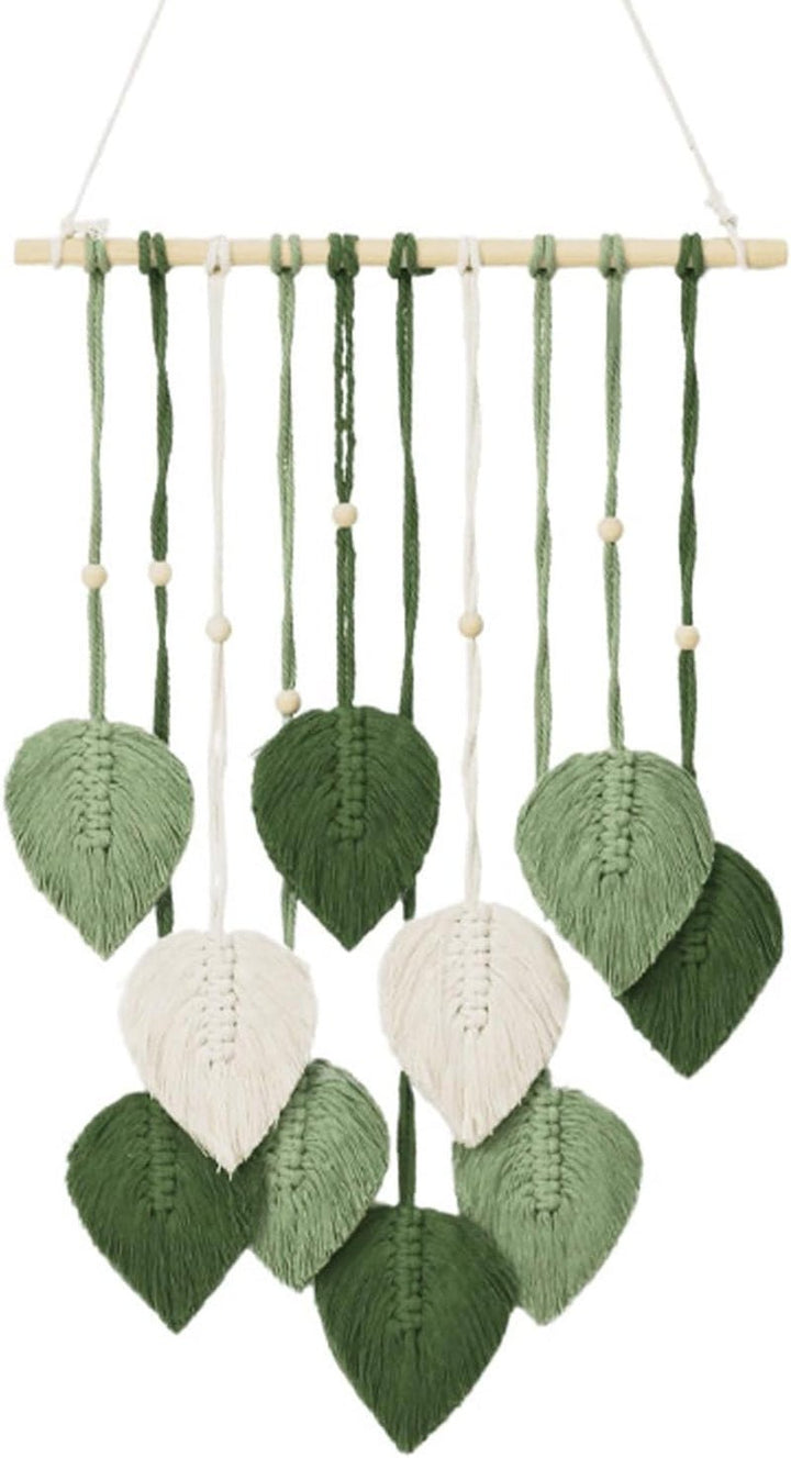 Tapiserie manual margele lemn frunze verzi Casa - Accesorii si Decoratiuni Naty Shop