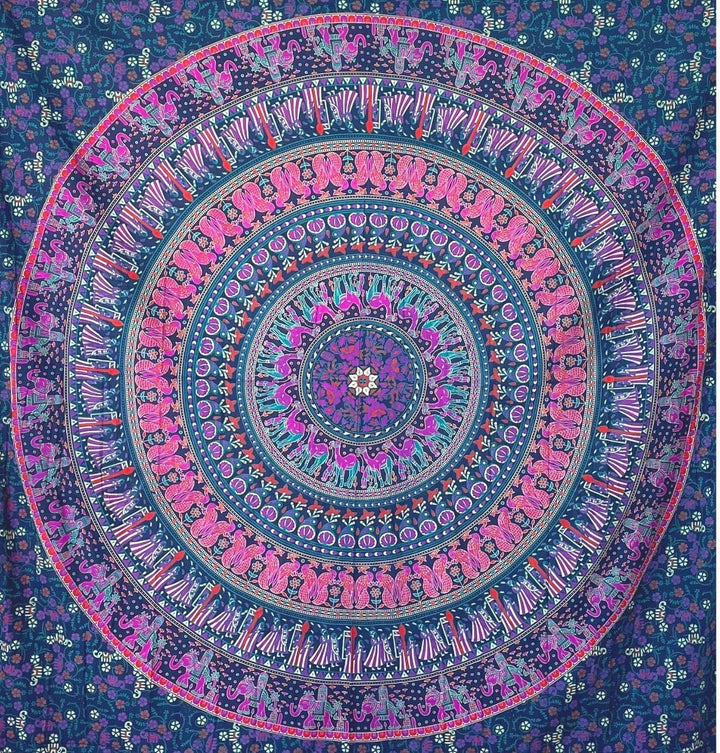Tapiserie momomus mandala bumbac colorat desene orientale Casa - Accesorii si Decoratiuni Naty Shop Violet A 210L X 230B Cm