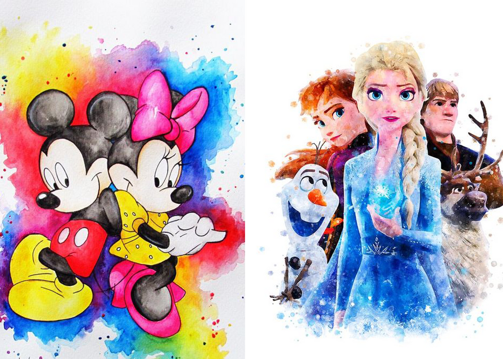 Imagine comestibila, vafa, format A4, Minnie-Mickey/Frozen