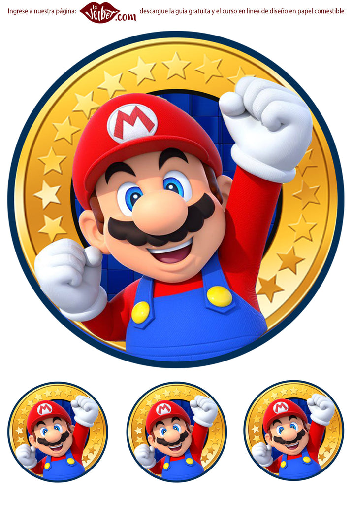 Imagine comestibila, vafa, format A4, Super Mario