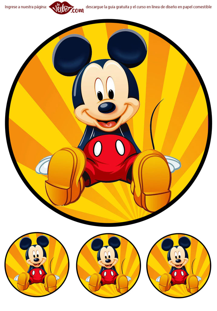 Imagine comestibila, vafa, format A4, Mickey Mouse