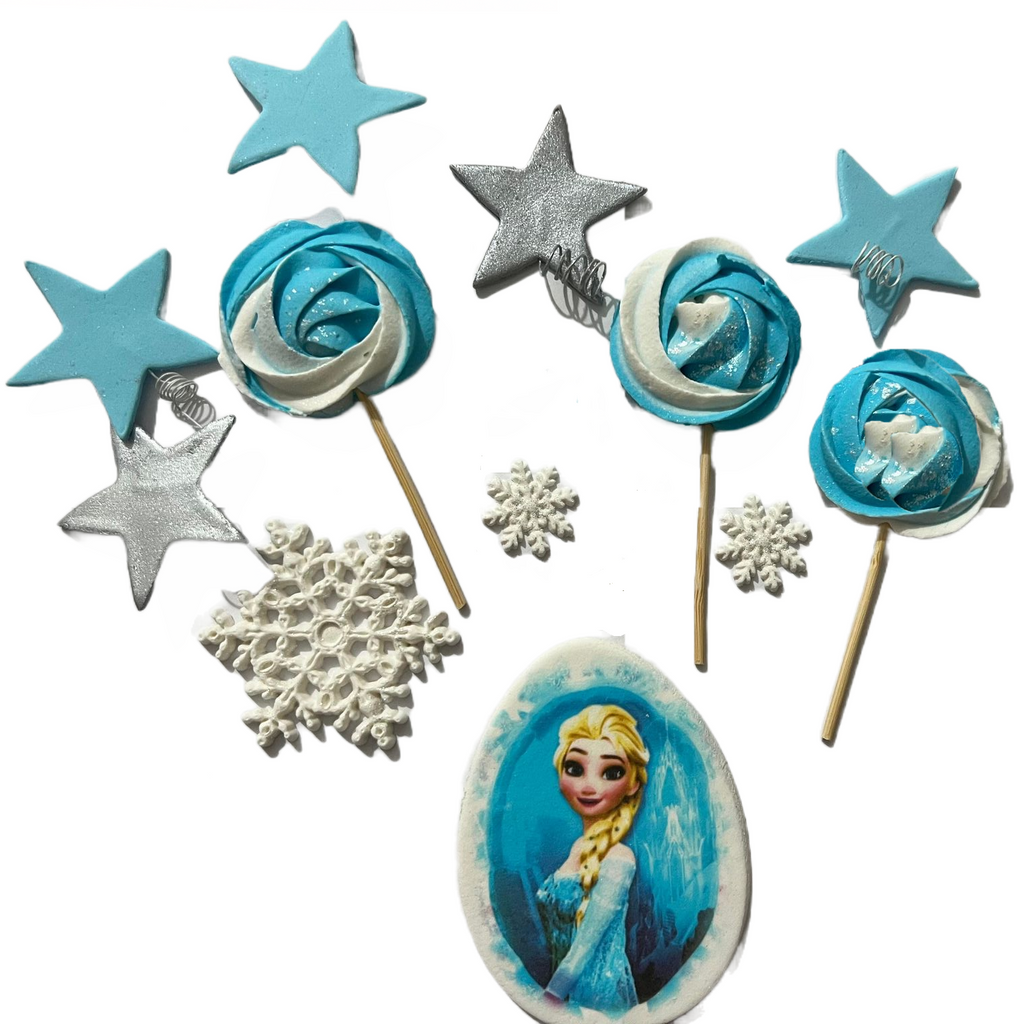 Set decoratiuni comestibile din zahar, Elsa